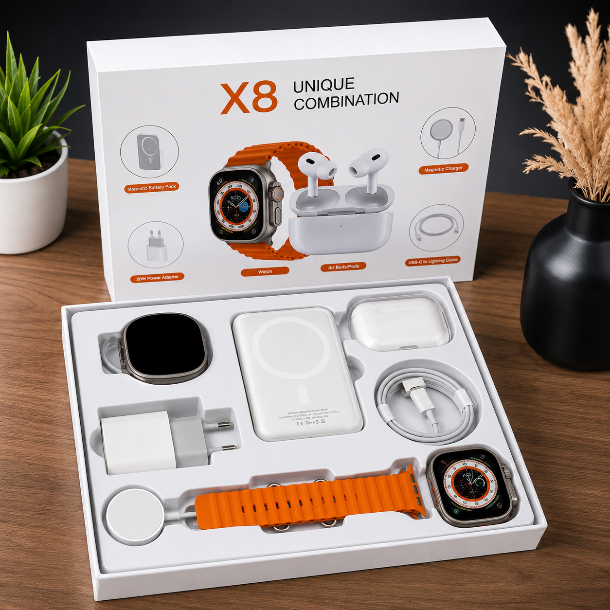 Combo Smartwatch X8 Ultra Max 8 en 1